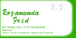 rozamunda frid business card